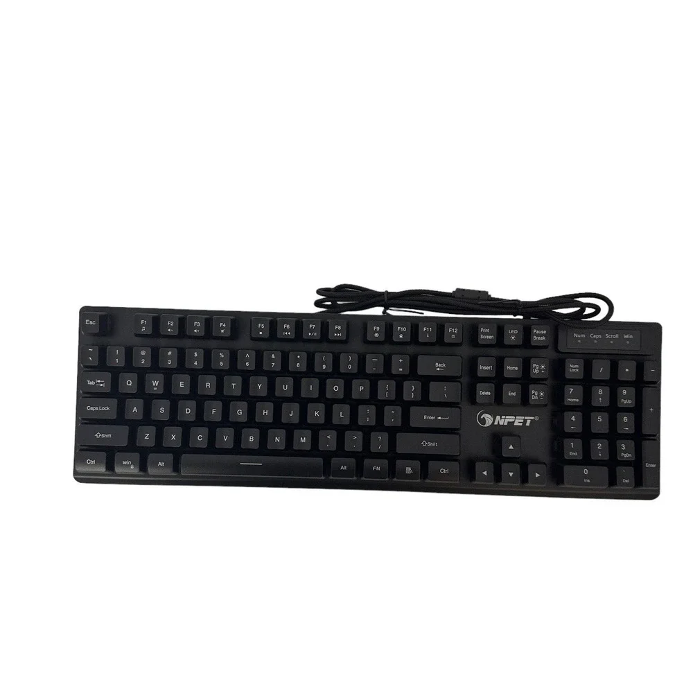 NPET K10 Gaming Keyboard Open Box Wired Illuminated Backlit Multicolor Floating